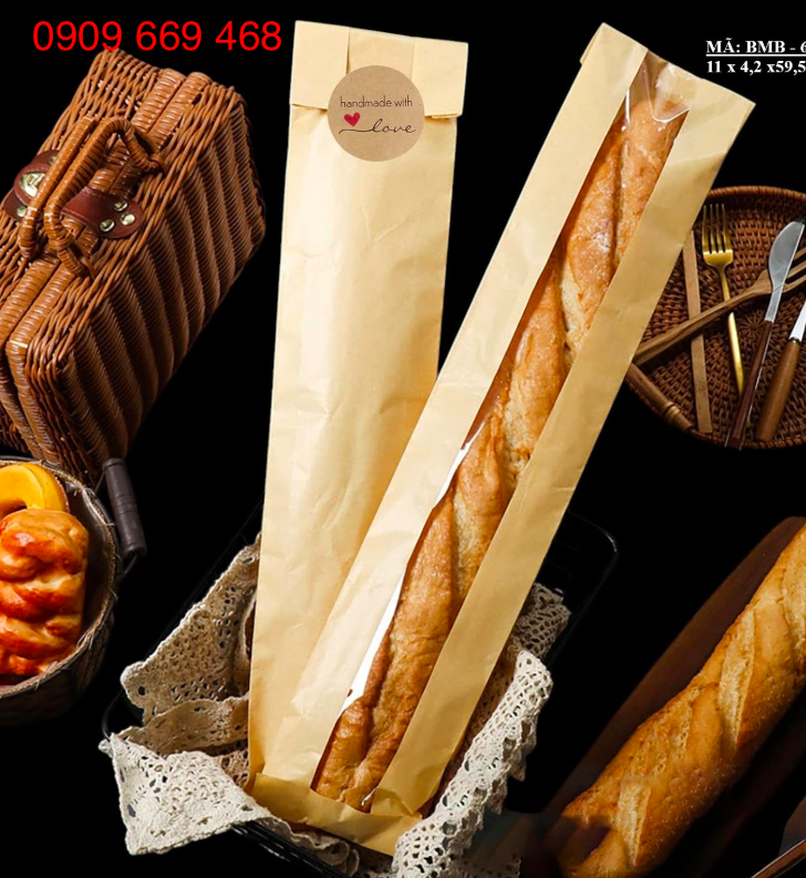 TÚI GIẤY ĐỰNG BÁNH MÌ QUE CÓ CỬA SỔ